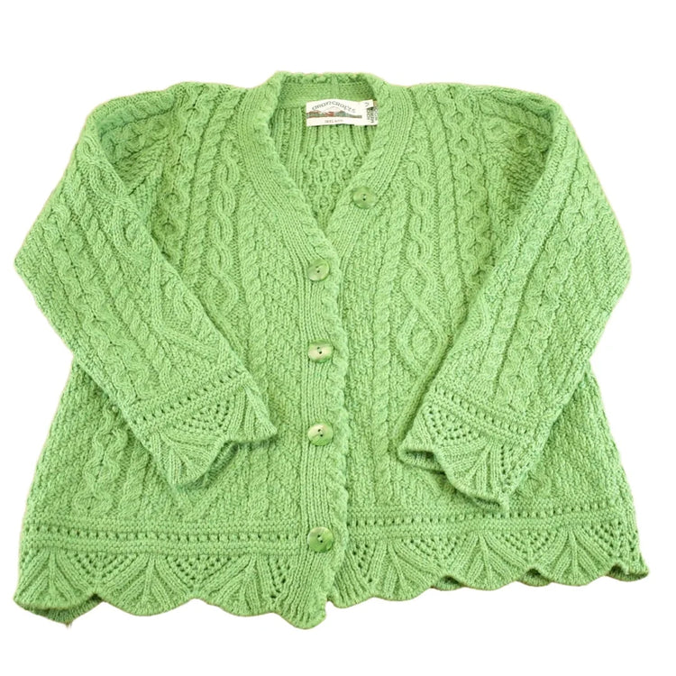 Vintage 1970s Aran Crafts Wool Cable Knit Cardigan Sweater Women's M from propervintagecanada