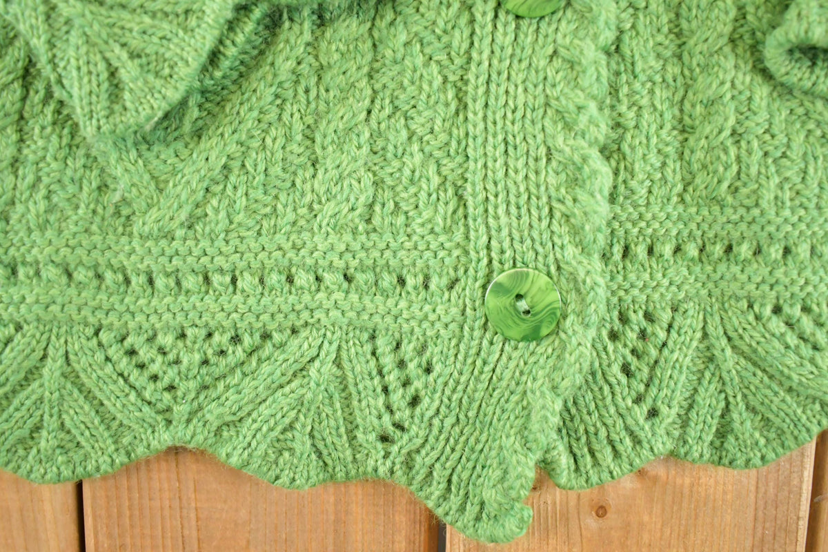 Vintage 1970s Aran Crafts Wool Cable Knit Cardigan Sweater Women's M from propervintagecanada