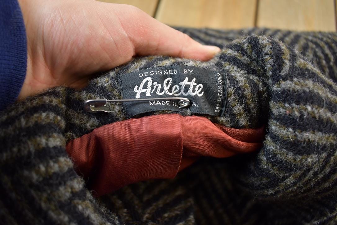 Vintage 1970s Arlette 100% Wool Button Up Over Coat Made In USA Men's Large from propervintagecanada