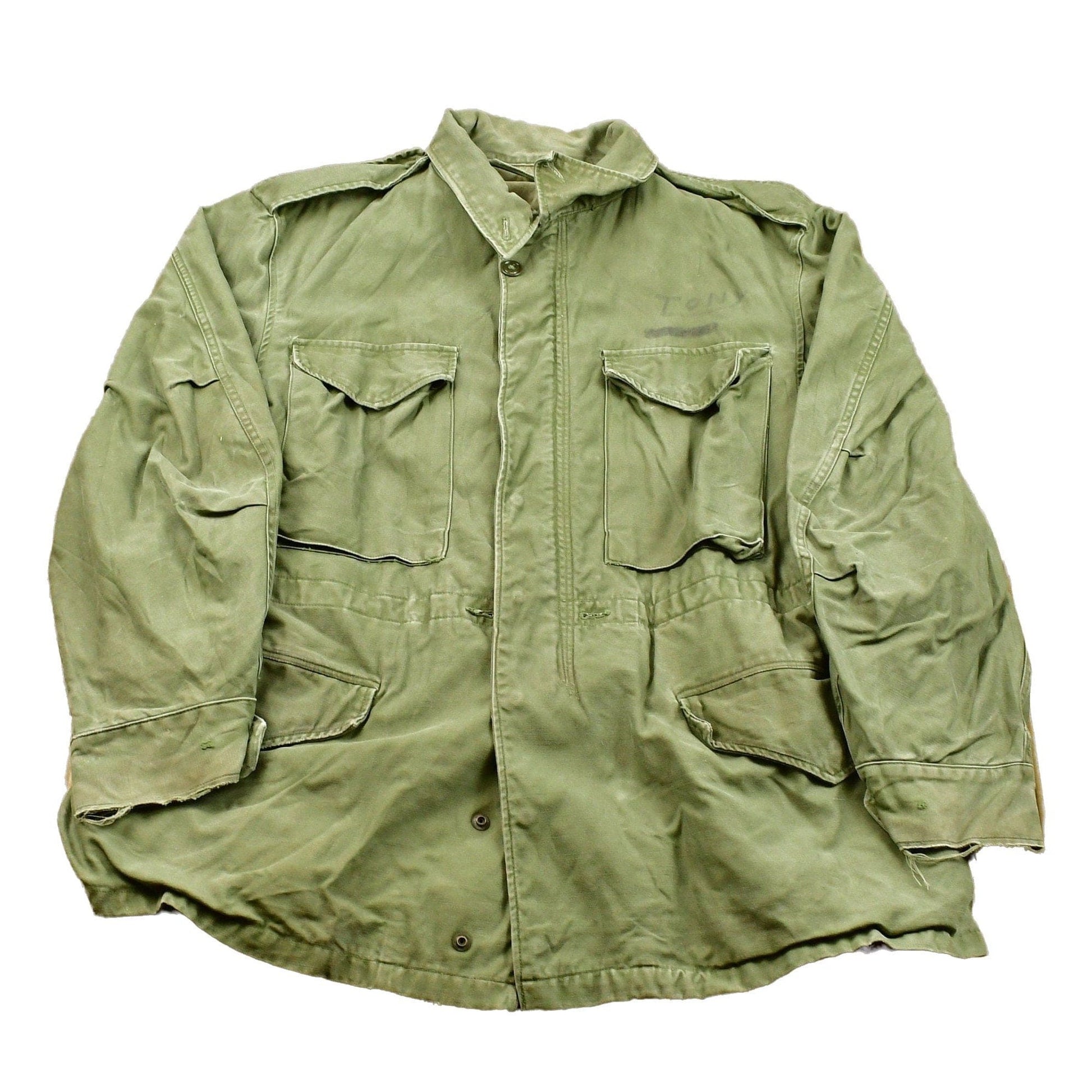 Vintage 1970s Army Military Button Up Jacket Men's Small from propervintagecanada