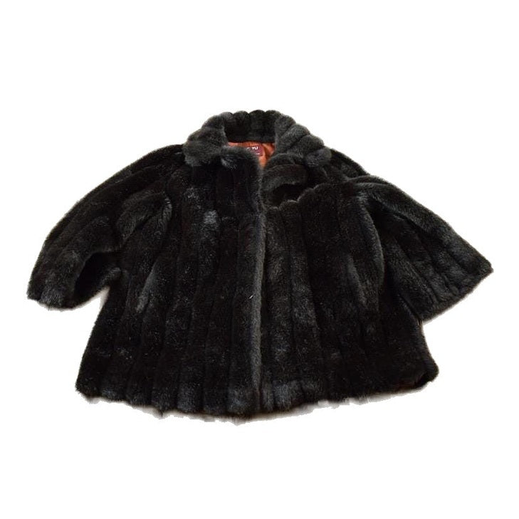 Vintage 1970s Avec Tu Genuine Fabric Fur Coat Women's L