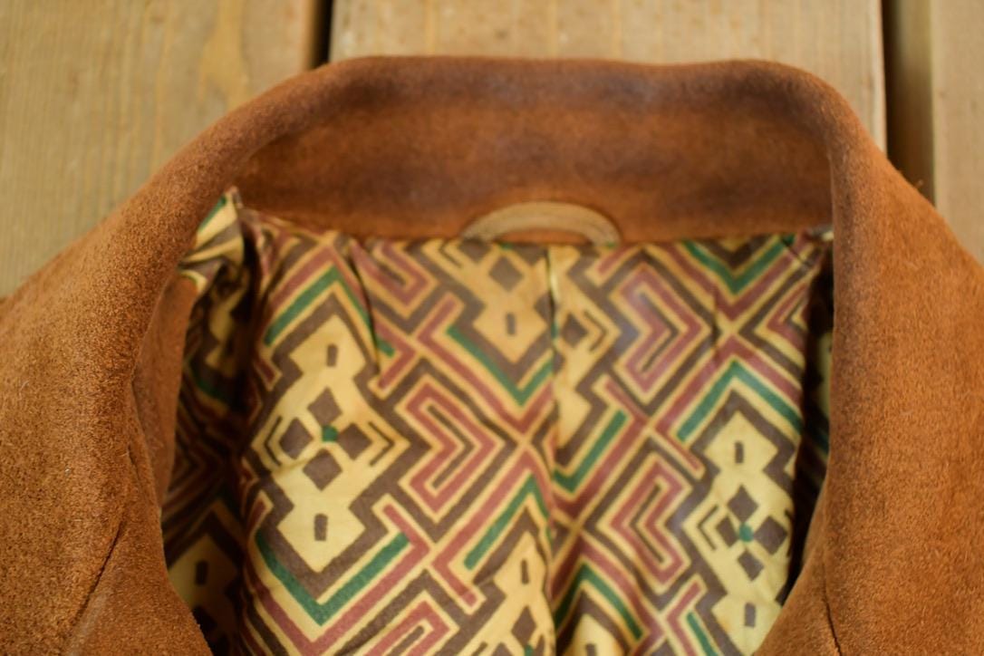 Vintage 1970s Aztec Pioneer Fringe Leather Western Jacket Women's S from propervintagecanada