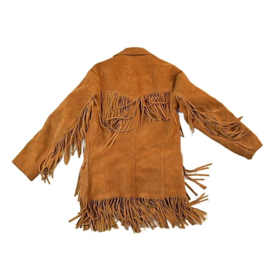 Vintage 1970s Aztec Pioneer Fringe Leather Western Jacket Women's S from propervintagecanada