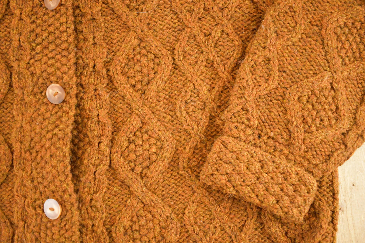 Vintage 1970s Banana Republic Wool Cable Knit Cardigan Sweater Women's M from propervintagecanada