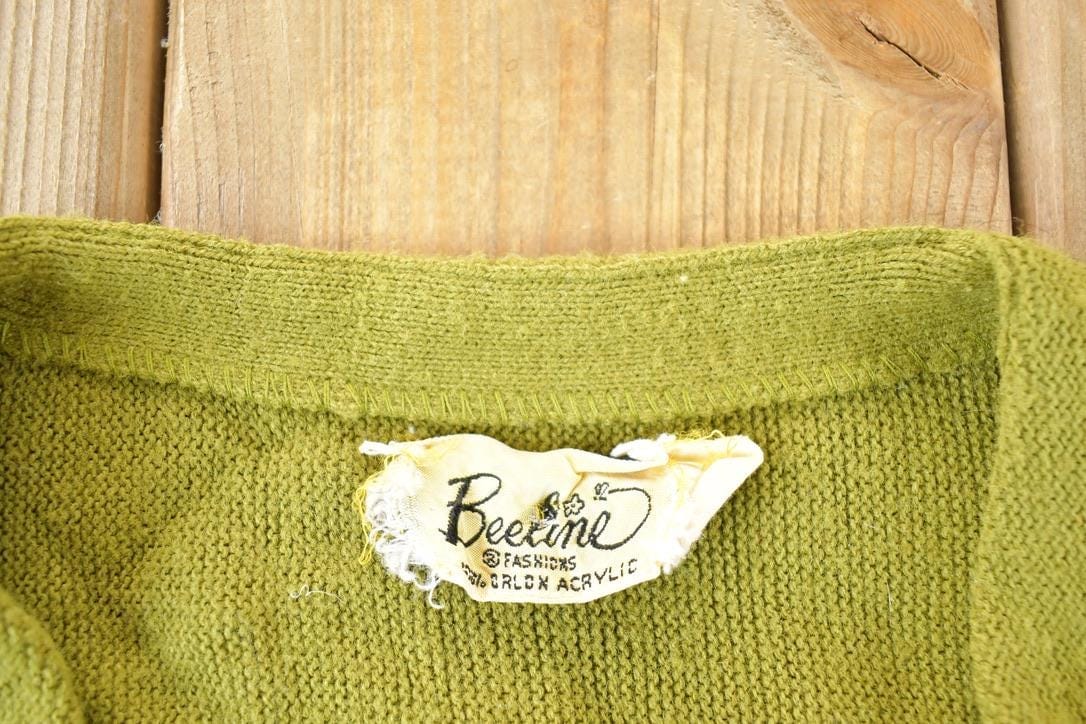 Vintage 1970s Beeline Knit Perfect Mild Distress Cardigan Sweater Women's M from propervintagecanada