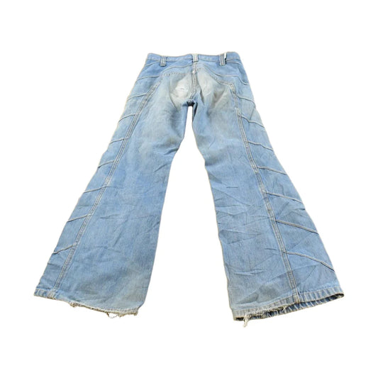 Vintage 1970s Bell Bottom Baggy Denim Jeans Men's 33 x 30 from propervintagecanada