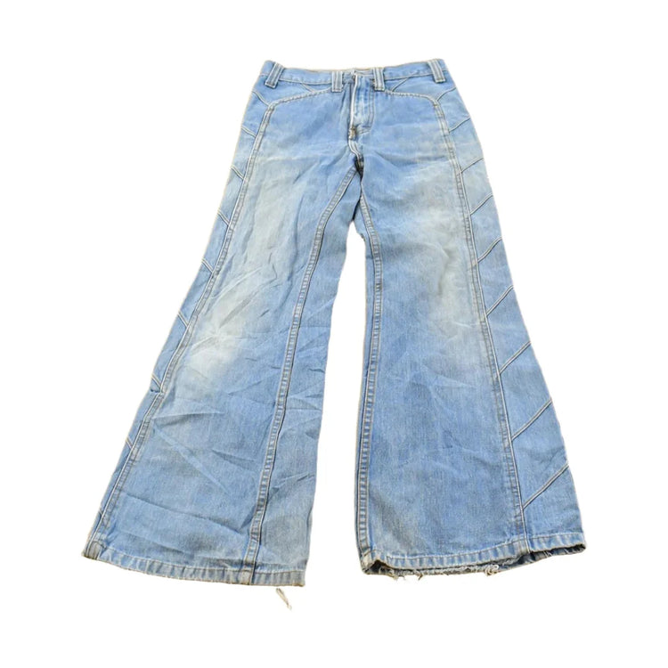 Vintage 1970s Bell Bottom Baggy Denim Jeans Men's 33 x 30 from propervintagecanada