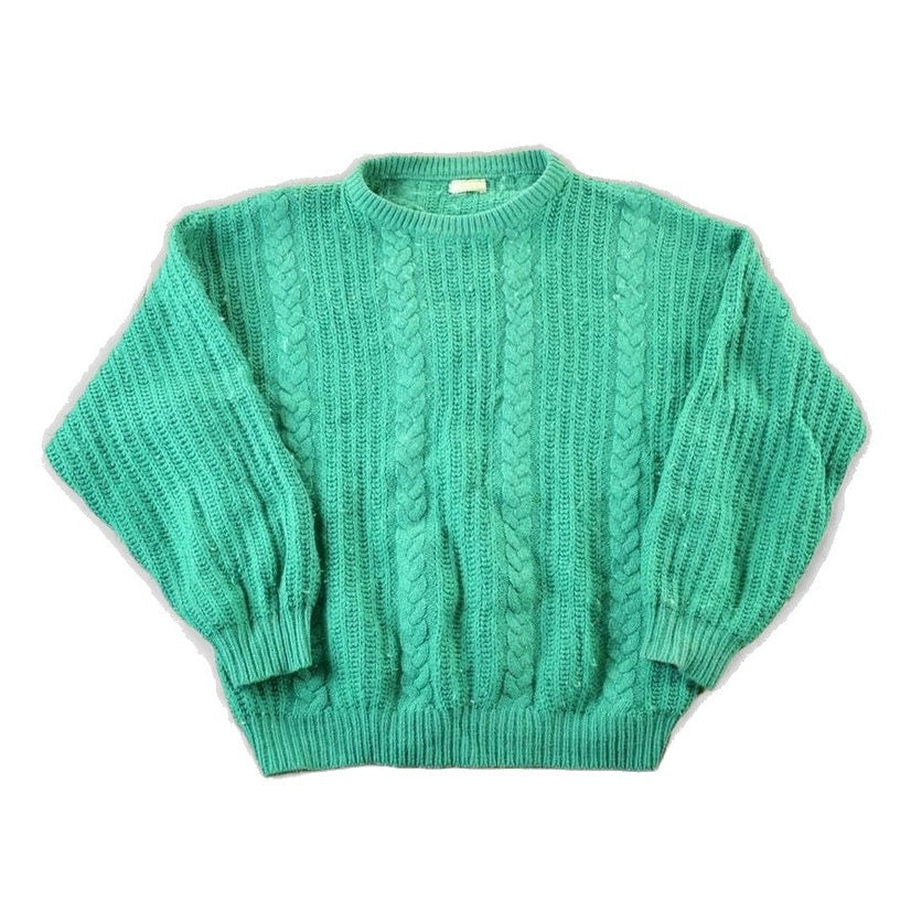 Vintage 1970s Benetton Wool Cable Knit Sweater Womens M-L from propervintagecanada