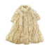 Vintage 1970s Beth Glaser Embroidered Full Length White Fox Fur Coat Women&