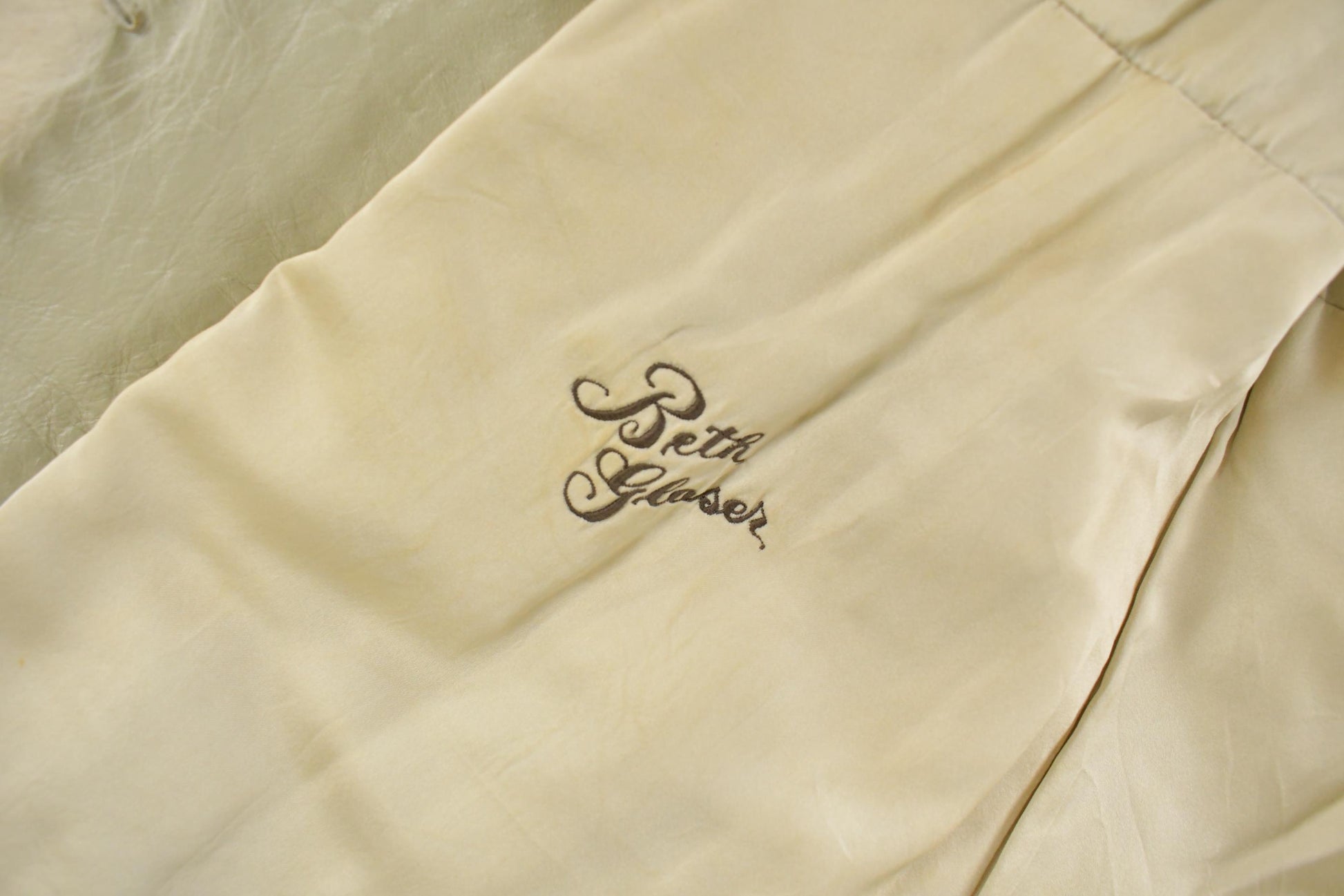 Vintage 1970s Beth Glaser Embroidered Full Length White Fox Fur Coat Women's Large from propervintagecanada