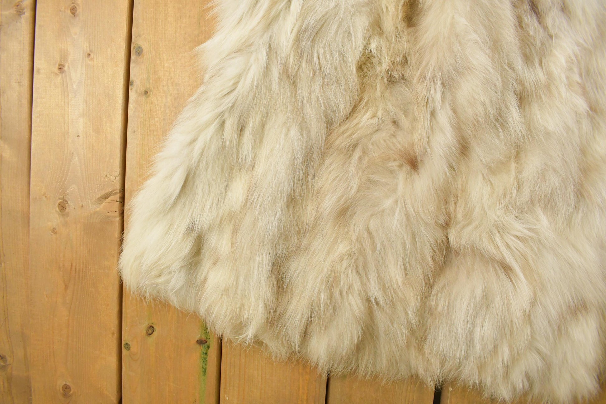 Vintage 1970s Beth Glaser Embroidered Full Length White Fox Fur Coat Women's Large from propervintagecanada