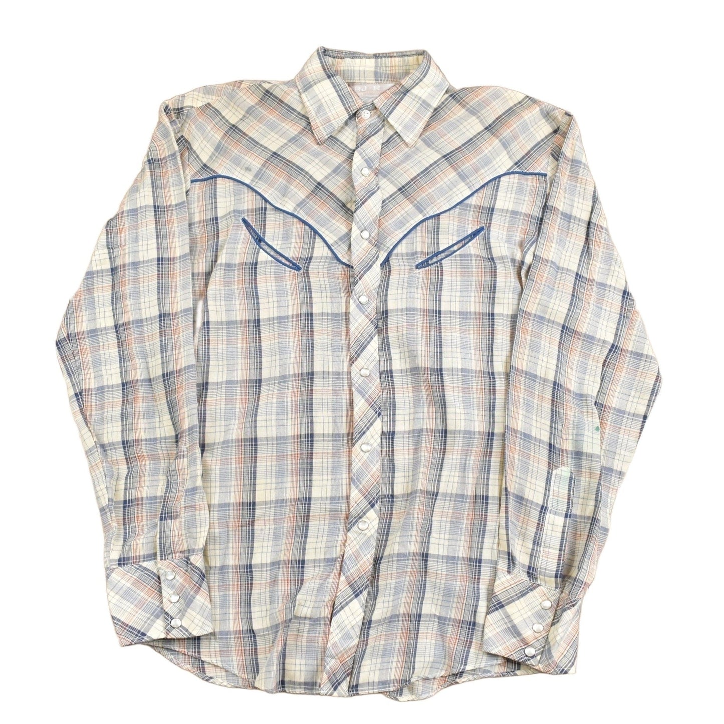 Vintage 1970s BJ - R Southwestern Plaid Button Up Shirt Men's Large from propervintagecanada