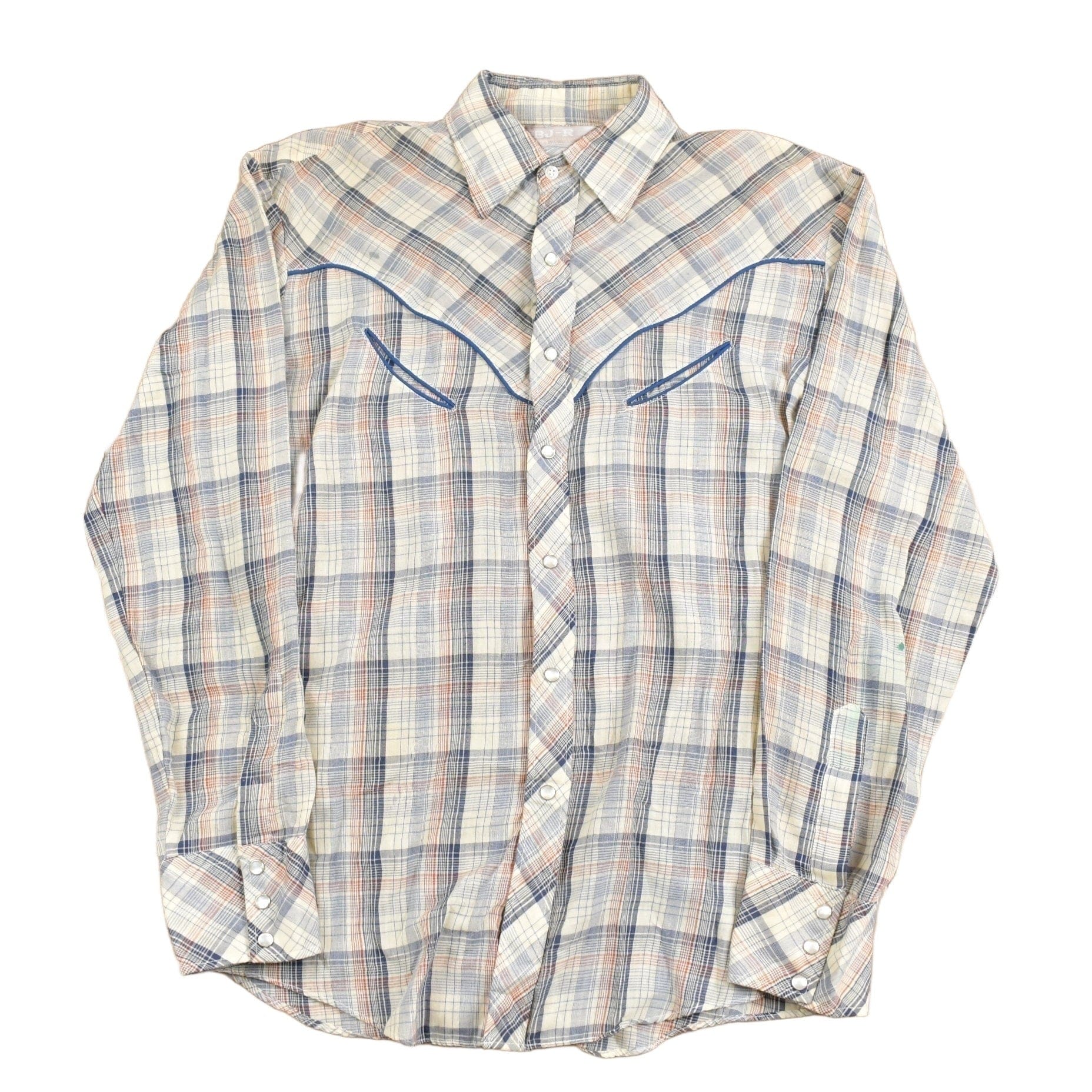 Vintage 1970s BJ - R Southwestern Plaid Button Up Shirt Men's Large from propervintagecanada