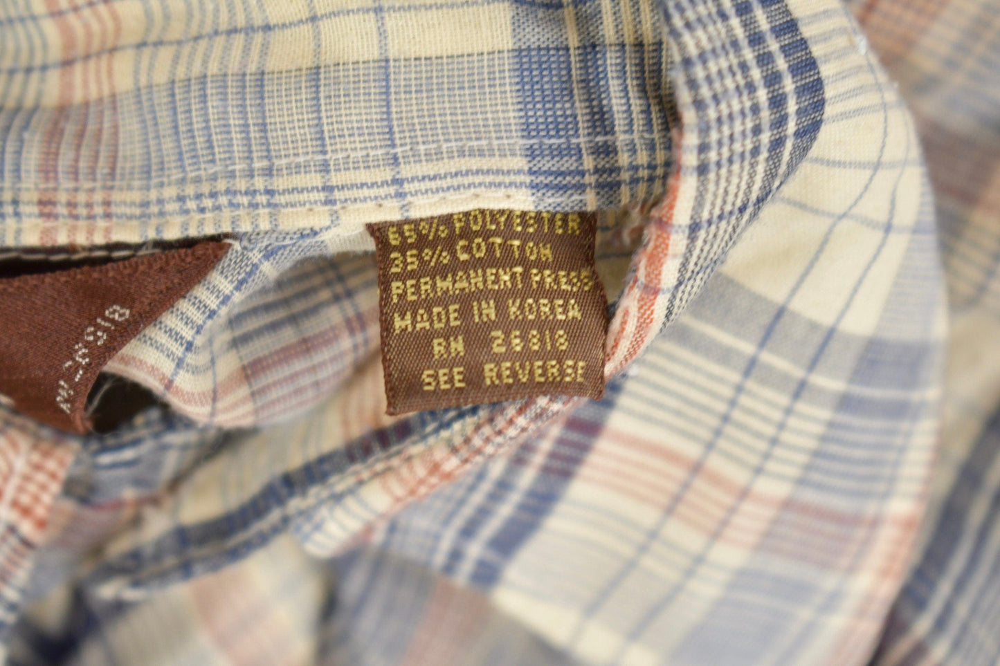 Vintage 1970s BJ - R Southwestern Plaid Button Up Shirt Men's Large from propervintagecanada