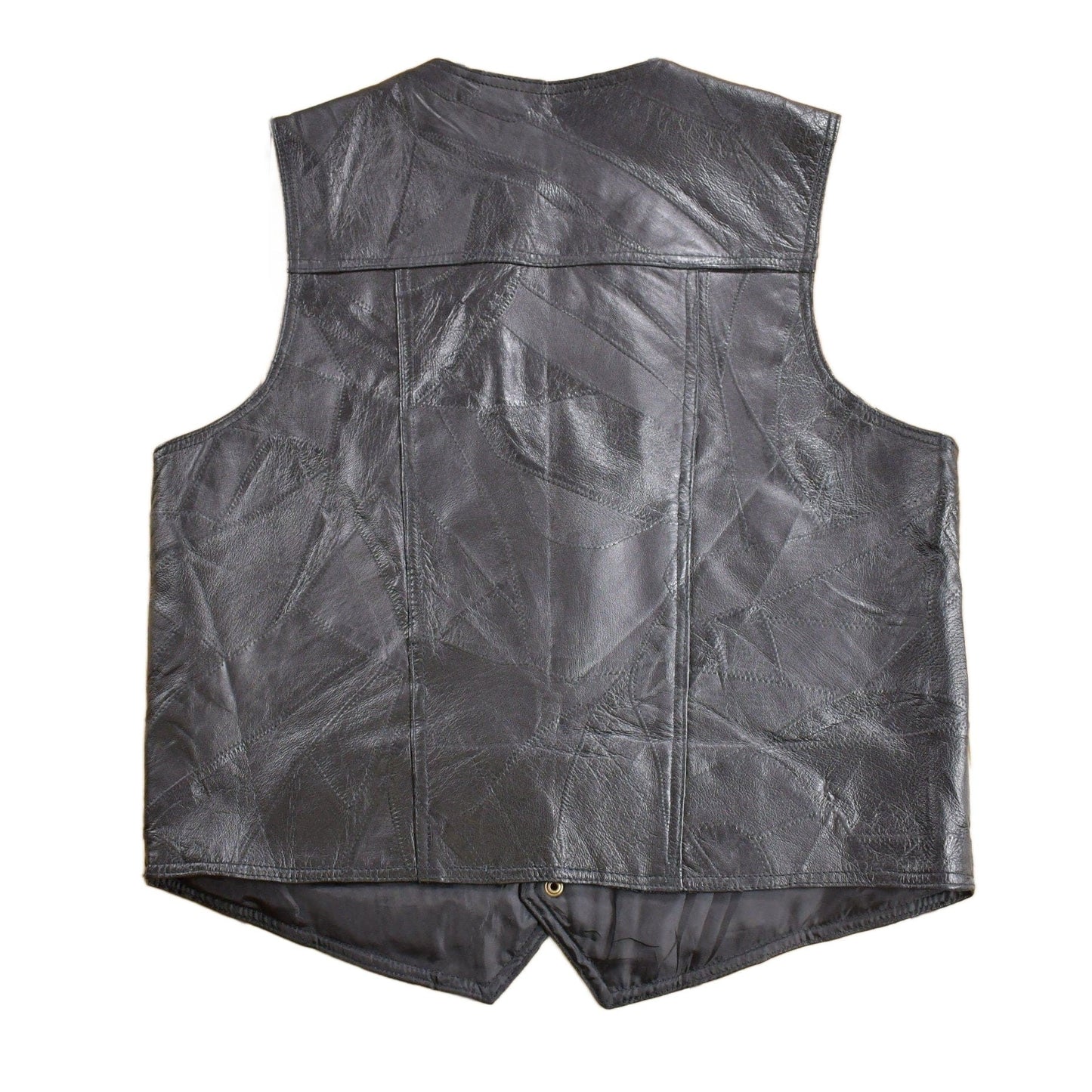 Vintage 1970s Black Leather Vest Men's Medium from propervintagecanada