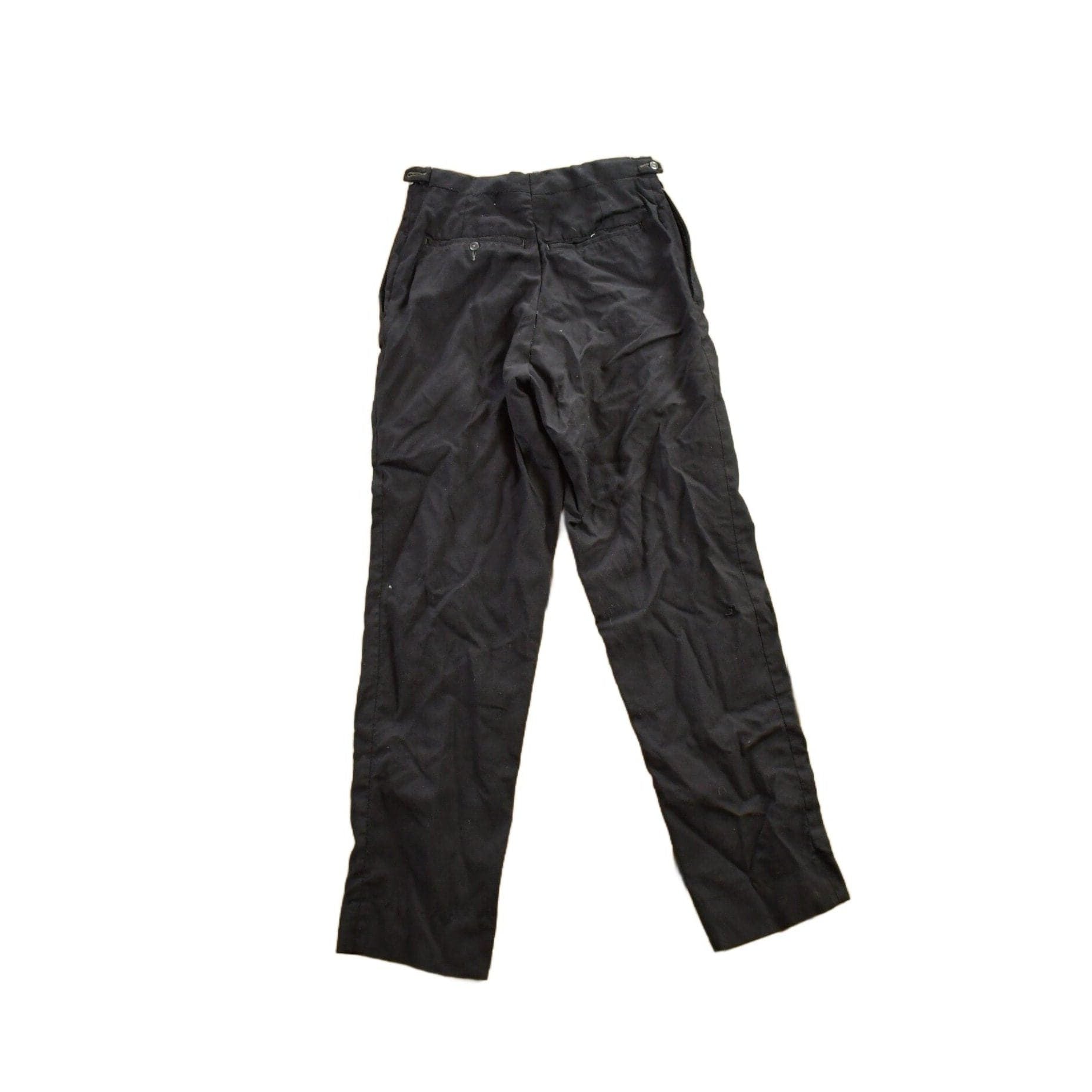 Vintage 1970s Black Wool Trousers Size 26x27 from propervintagecanada