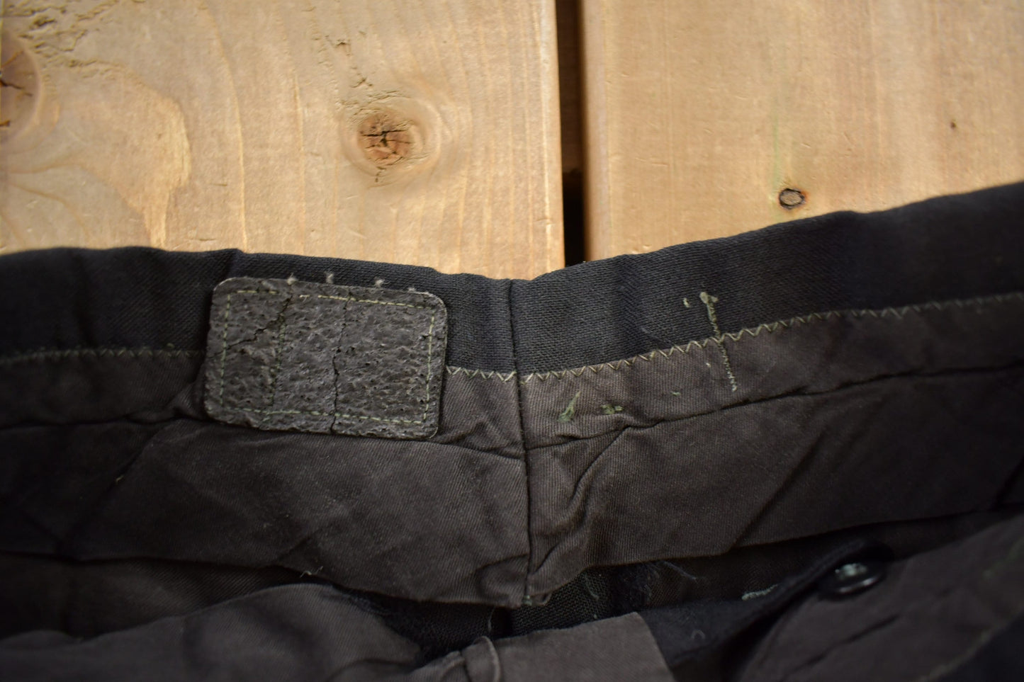 Vintage 1970s Black Wool Trousers Size 26x27 from propervintagecanada