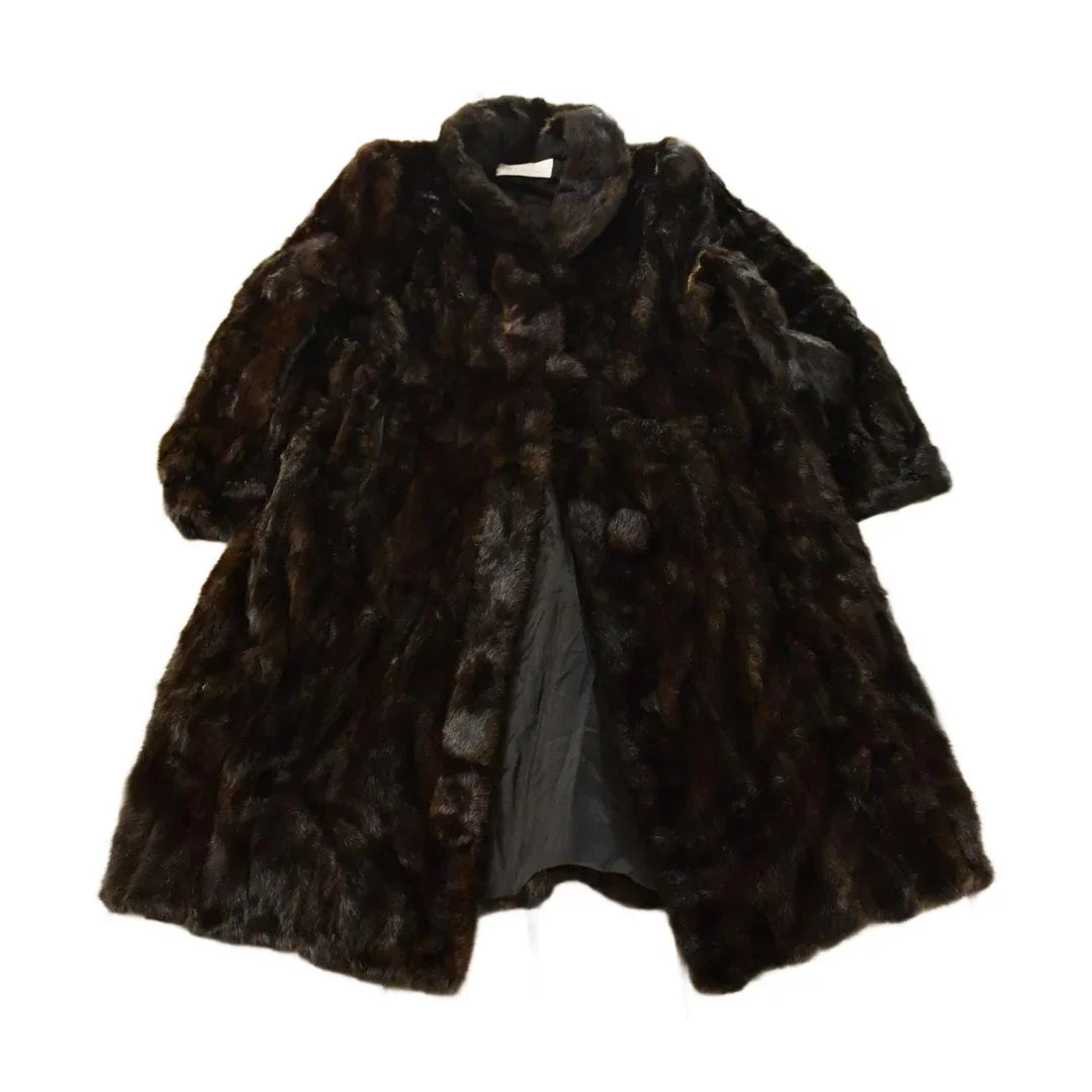 Vintage 1970s Blackglama Full Length Black Mink Fur Coat Adult M Men's Medium from propervintagecanada