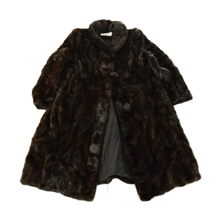 Vintage 1970s Blackglama Full Length Black Mink Fur Coat Adult M Men's Medium from propervintagecanada