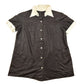 Vintage 1970s Blank Black and White Bowling Button Up Shirt Men's Large from propervintagecanada