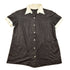 Vintage 1970s Blank Black and White Bowling Button Up Shirt Men&