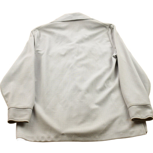 Vintage 1970s Blank Grey Button Up Shirt Men's S from propervintagecanada
