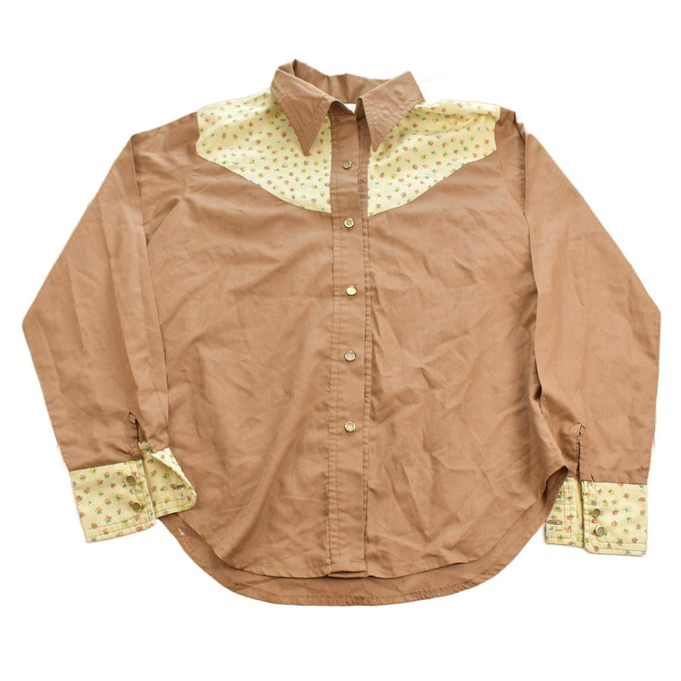Vintage 1970s Blank Western Style Button Up Shirt Men's Medium from propervintagecanada