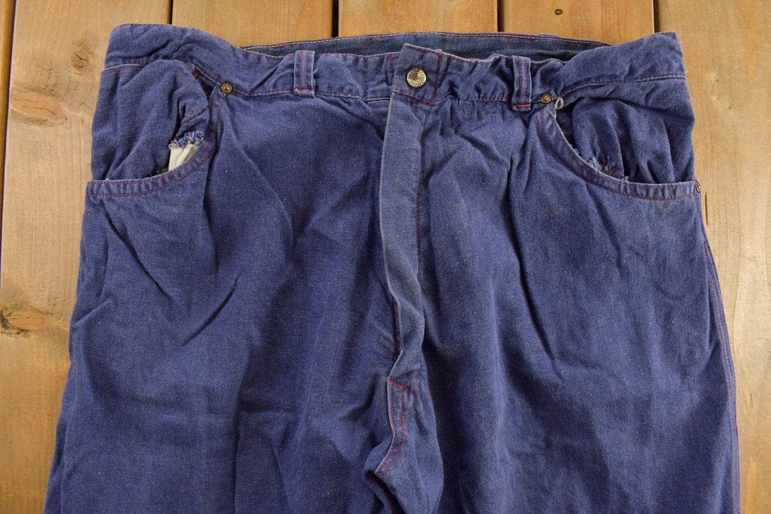 Vintage 1970s Blue Trouser Pants Men's 38 X 31 from propervintagecanada