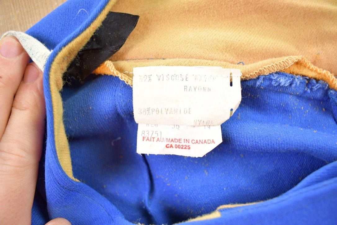 Vintage 1970s Blue Wool Trousers Size 32x25 from propervintagecanada