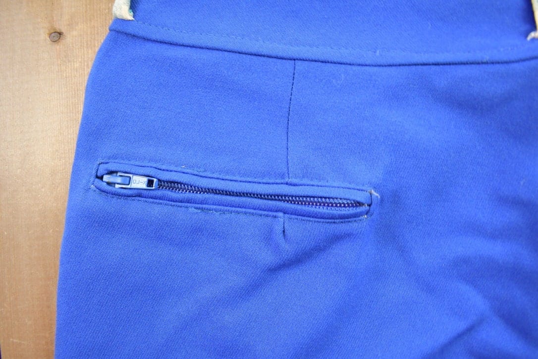 Vintage 1970s Blue Wool Trousers Size 32x25 from propervintagecanada