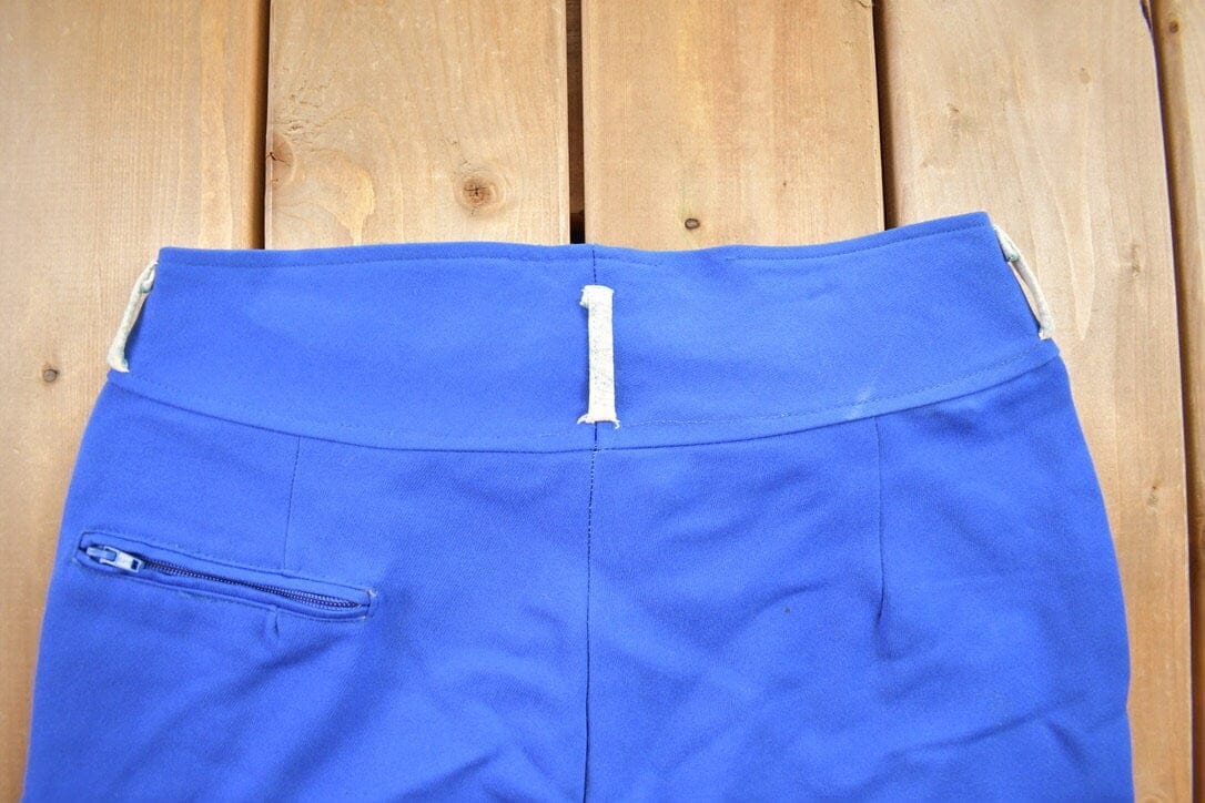 Vintage 1970s Blue Wool Trousers Size 32x25 from propervintagecanada