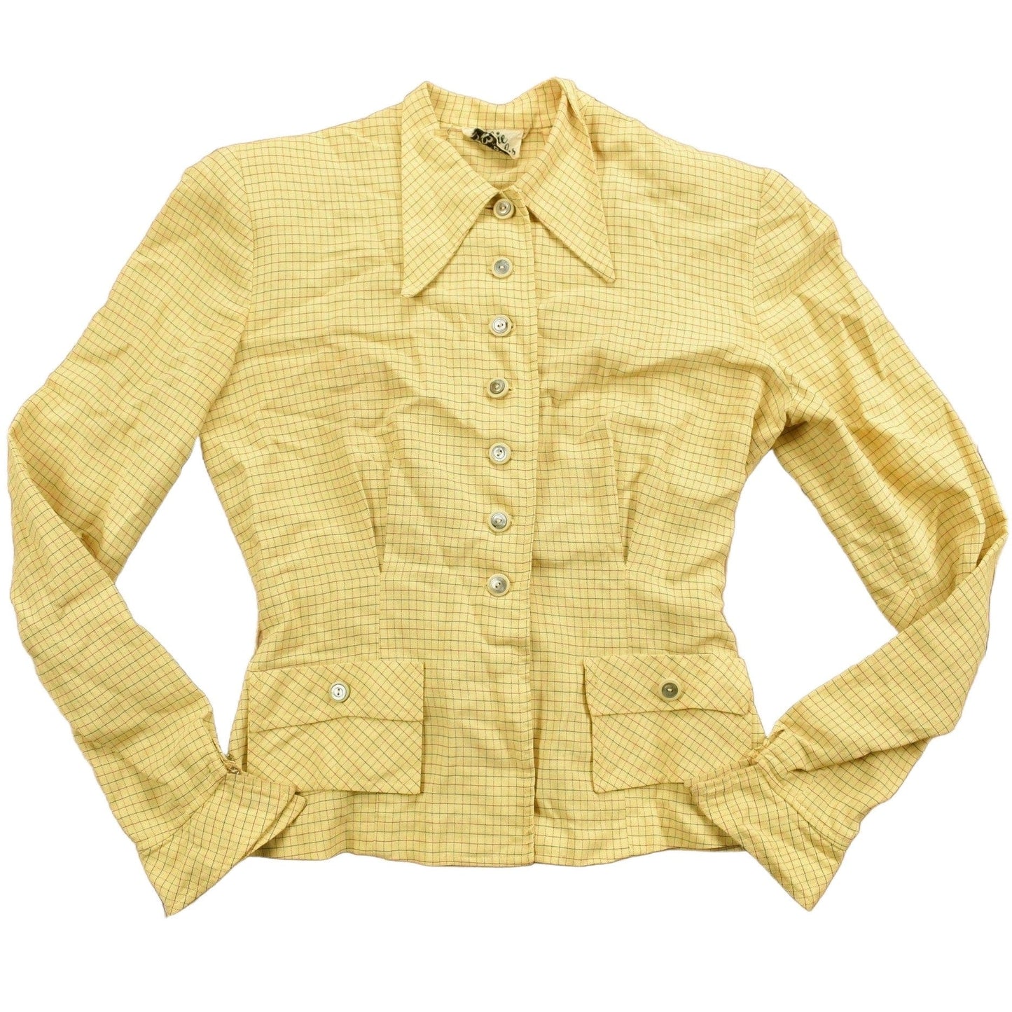 Vintage 1970s Bobbie Brooks Striped Yellow Button Up Shirt Men's XS from propervintagecanada