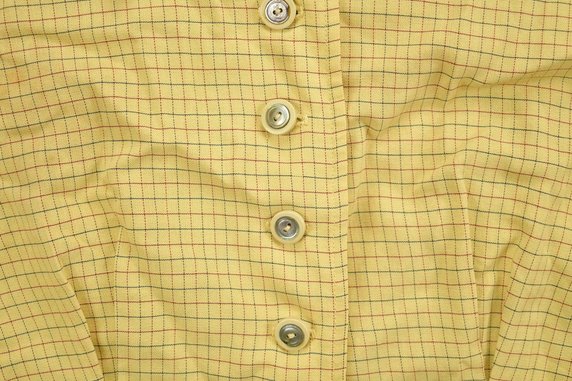 Vintage 1970s Bobbie Brooks Striped Yellow Button Up Shirt Men's XS from propervintagecanada