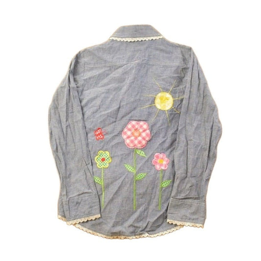 Vintage 1970s BouTique International Floral Embroidered Button Up Shirt / 1970s Button Up / Vintage Flannel / Basic Button Up from propervintagecanada