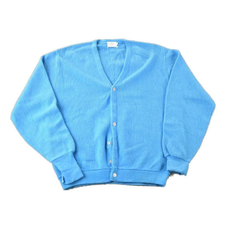 Vintage 1970s Brent Knit Perfect Mild Distress Cardigan Sweater Men's Large from propervintagecanada