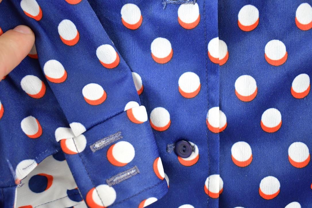 Vintage 1970s Brief Originals Polka Dot Button Up Western Style Shirt Men's Medium