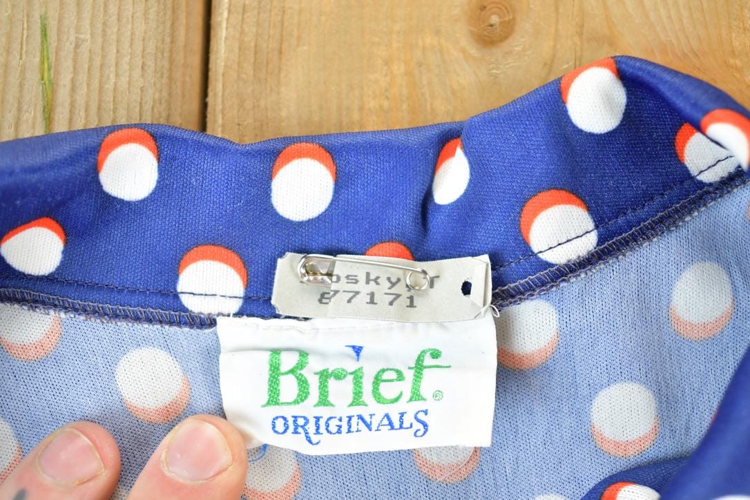 Vintage 1970s Brief Originals Polka Dot Button Up Western Style Shirt Men's Medium