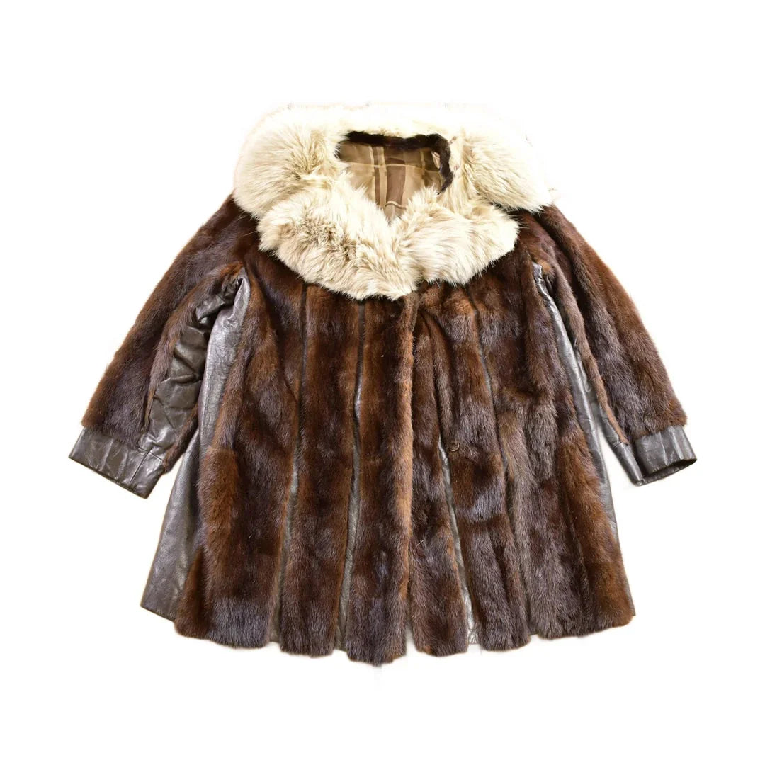 Vintage 1970s Brown Mink Fur Coat Men's Medium from propervintagecanada
