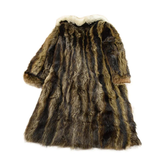 Vintage 1970s Brown Racoon Fur Coat Women's Medium from propervintagecanada