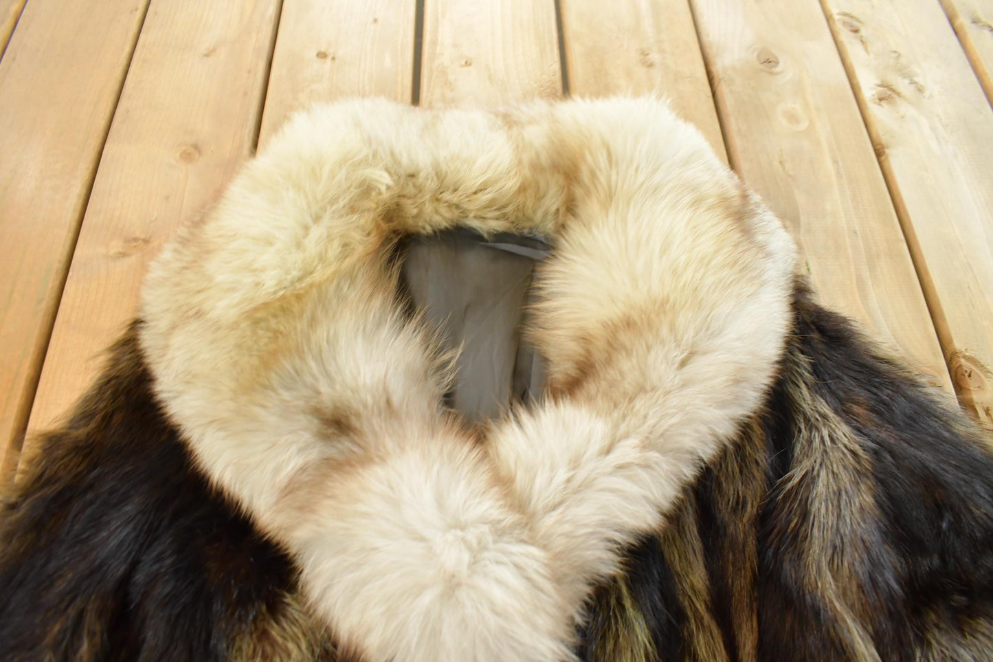 Vintage 1970s Brown Racoon Fur Coat Women's Medium from propervintagecanada