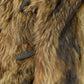 Vintage 1970s Brown Racoon Fur Plaid Lined Coat Men's Large from propervintagecanada