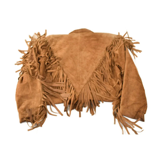 Vintage 1970s Brown Suede Fringe Leather Jacket from propervintagecanada