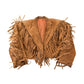 Vintage 1970s Brown Suede Fringe Leather Jacket from propervintagecanada
