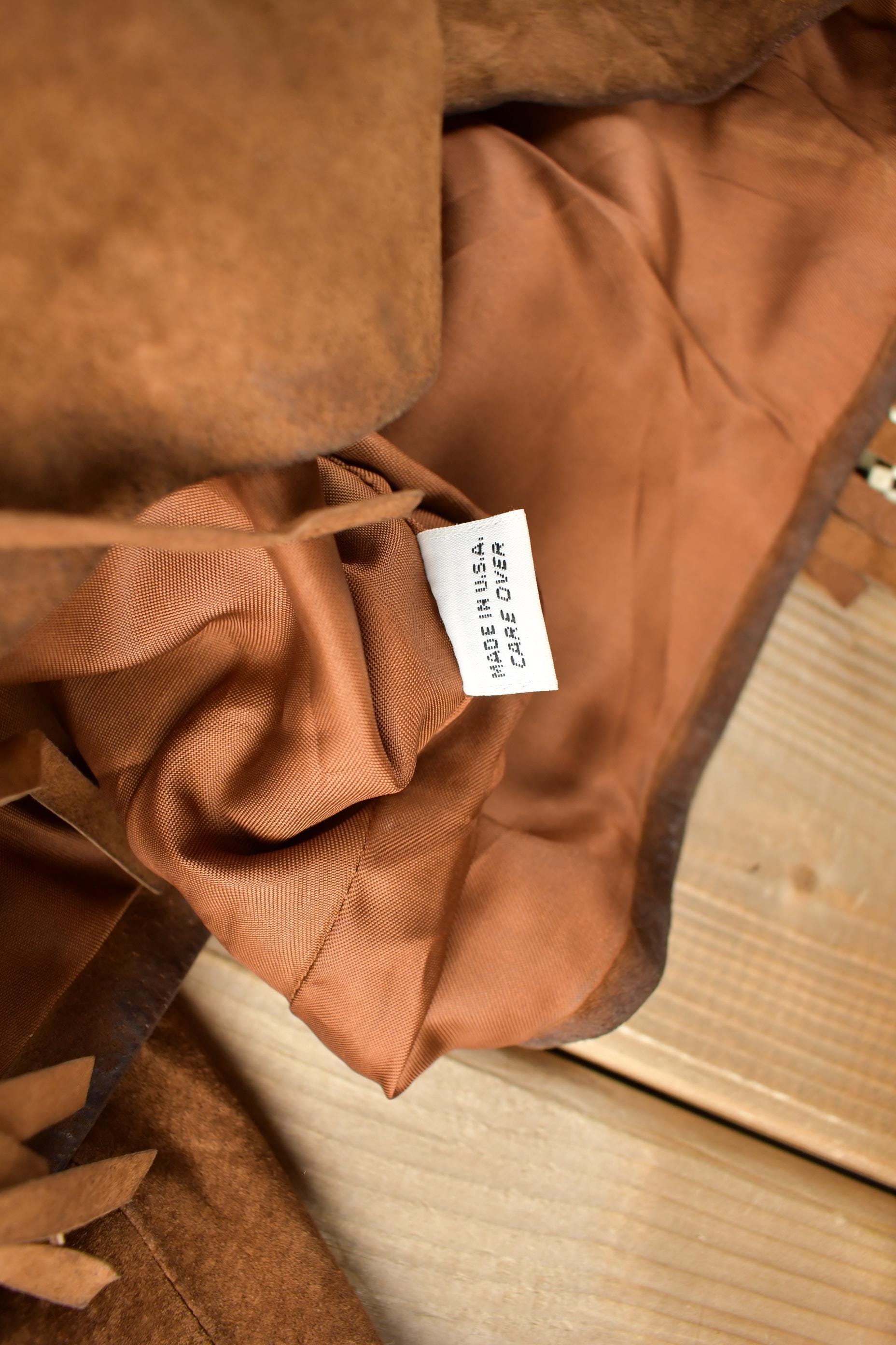 Vintage 1970s Brown Suede Fringe Leather Jacket from propervintagecanada