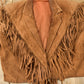 Vintage 1970s Brown Suede Fringe Leather Jacket from propervintagecanada