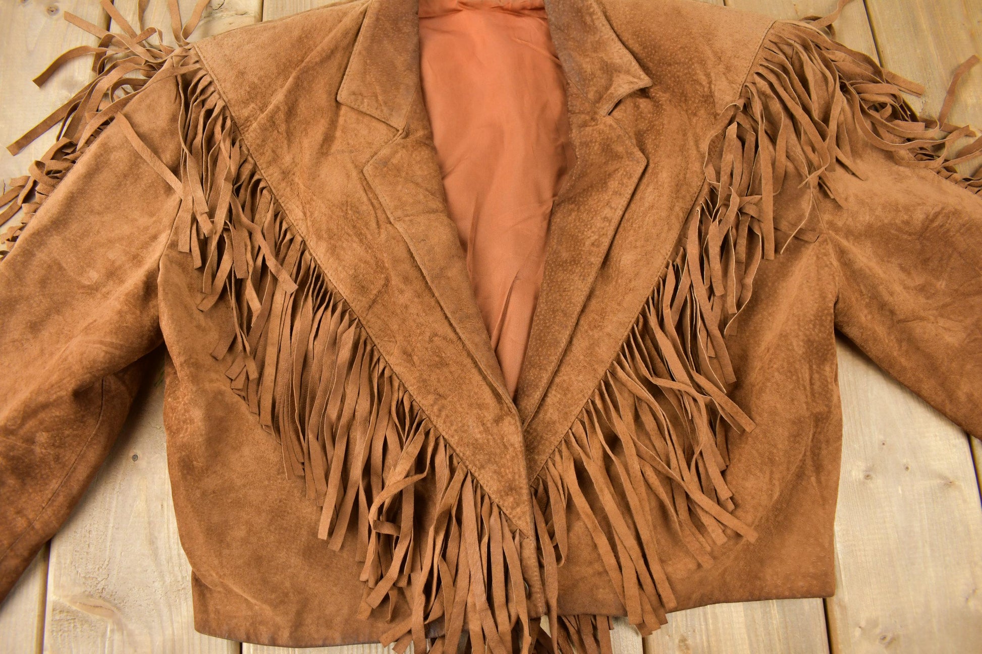 Vintage 1970s Brown Suede Fringe Leather Jacket from propervintagecanada