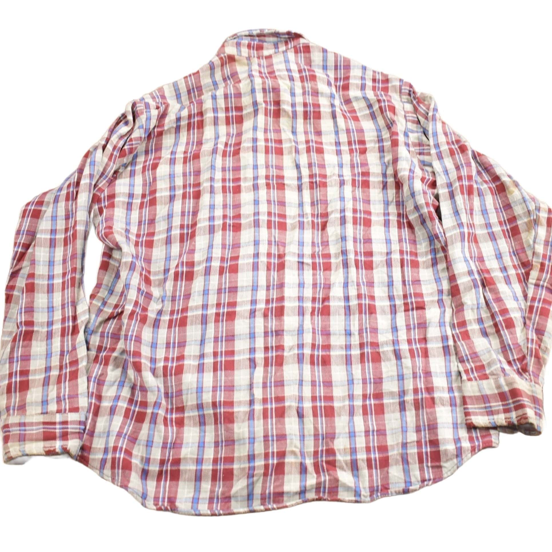 Vintage 1970s Buckeye Plaid Flannel Button Up Shirt Men's XL from propervintagecanada
