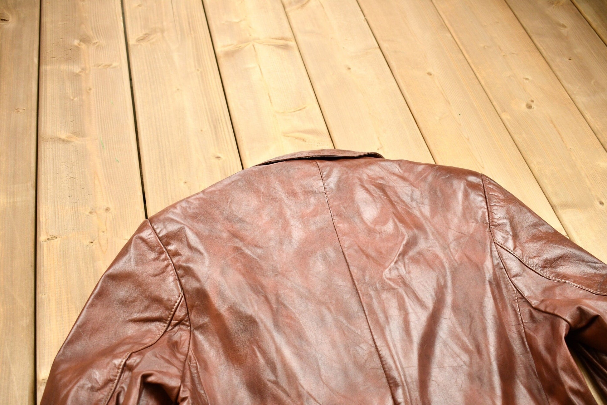 Vintage 1970s Burnt Orange Full Length Angel Skin Nappa Leather Trench Coat Men's Medium from propervintagecanada