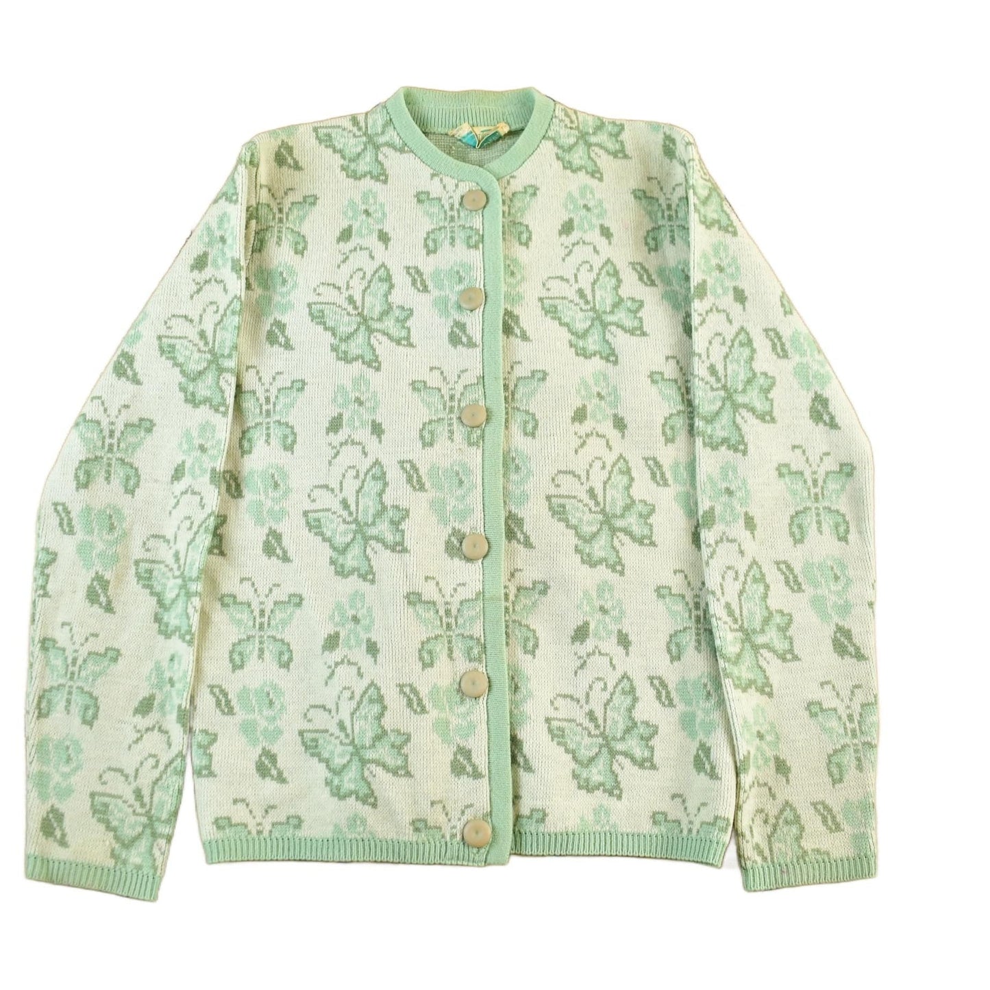 Vintage 1970s Butterfly Knit Cardigan Sweater Women's XS from propervintagecanada