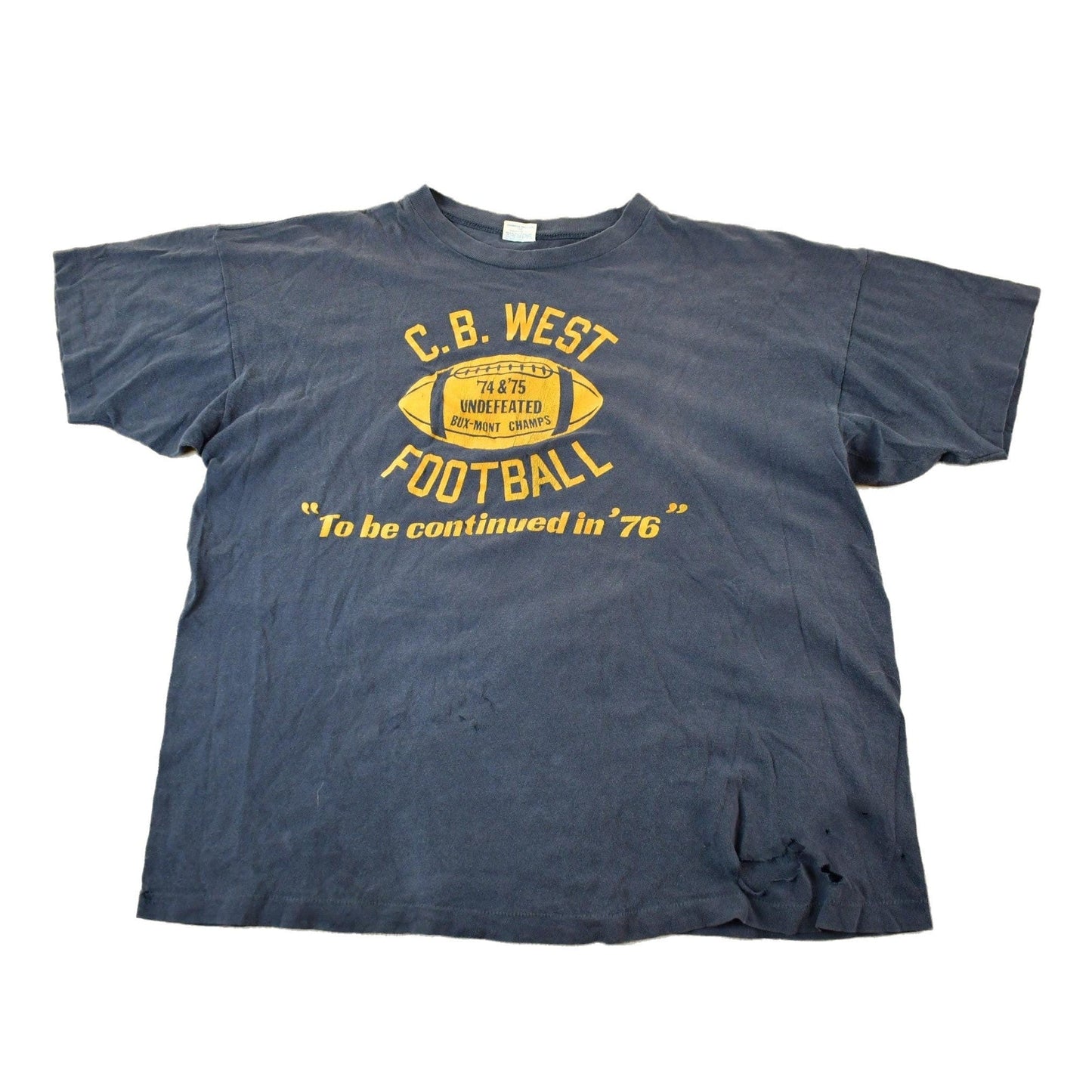 Vintage 1970s C.B. West Football Champion T Shirt Men's Medium from propervintagecanada